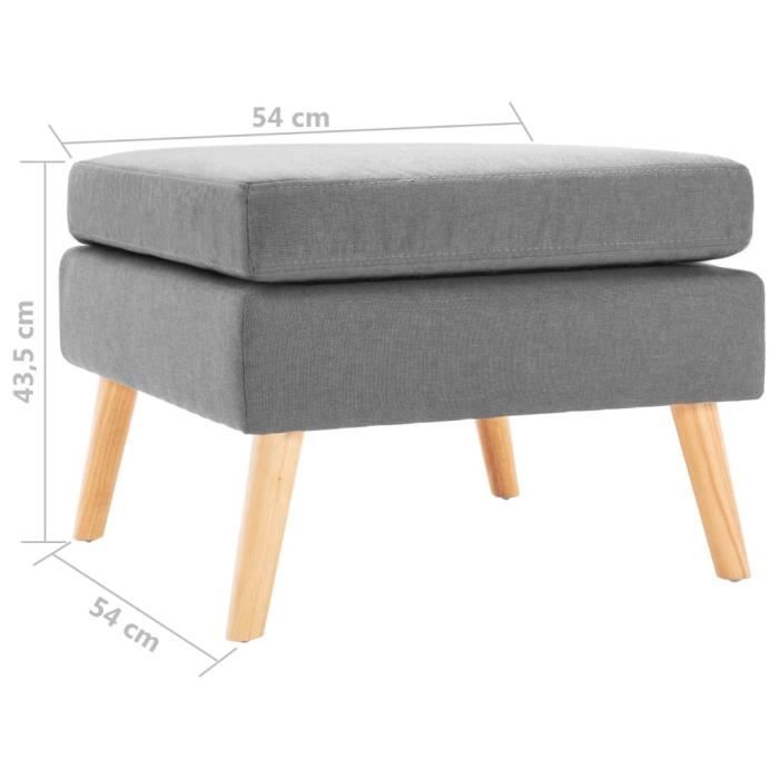 VidaXL Repose-pied Gris clair Tissu