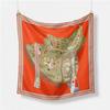 Luxury Horse Print Silk Square Scarf Women Spring Neck Tie Shawl Wraps Female Hair Hand Wrist Headkercheif Hijab Bandana