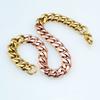 New 316L stainless steel 18K gold and rose dual Hip hop bracelet anklet
