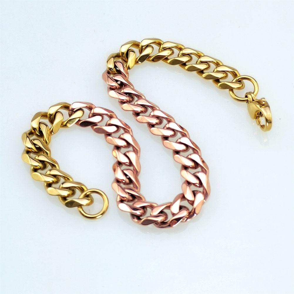New 316L stainless steel 18K gold and rose dual Hip hop bracelet anklet