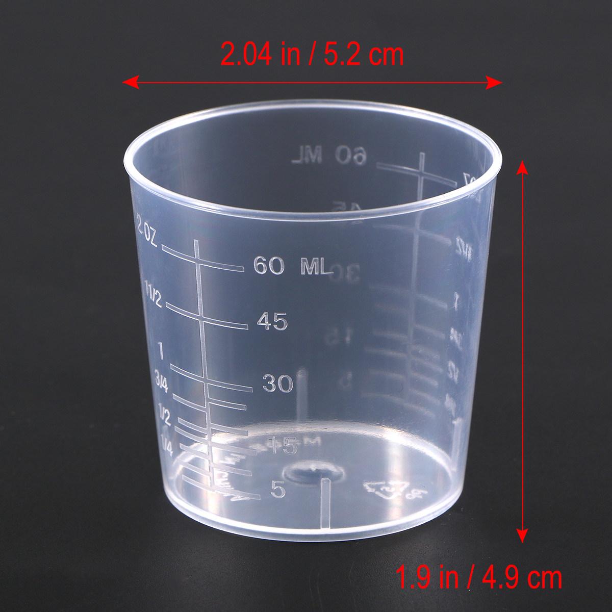 

20pcs 60Ml Plastic Measuring Beaker Graduated Liquid Container For Lab Kitchen Use Wear-Resistant Wide Mouth Easy Clean