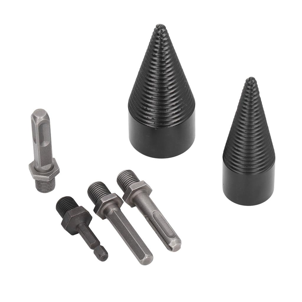 6 Pcs Wood Splitter Drill Bit 32mm 42mm Detachable Heavy Duty Splitting Cone Drill Bit with 4