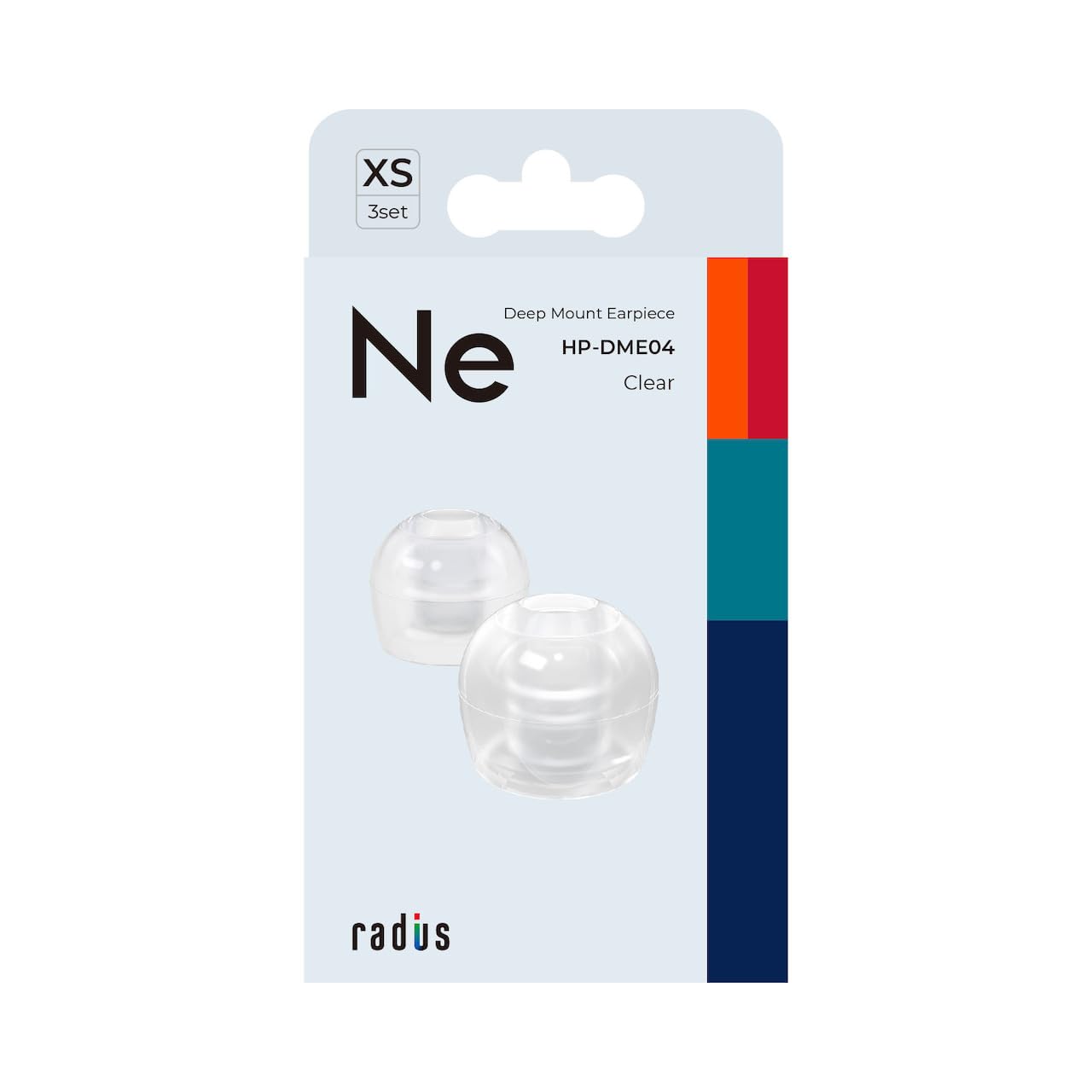

Radius Deep Mount Superior Enhanced High Sound SS Eartips Fit, Bass, Isolation, Eartips, Earbuds, (Clear/XS Size, 3-Pack) HP-DME04CL