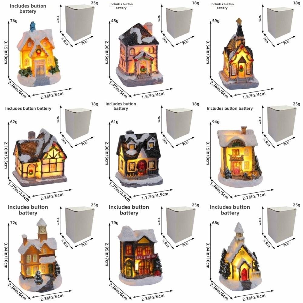 Christmas Micro Landscape Model Resin Miniature House Decor New House Ornament Festive Decor
