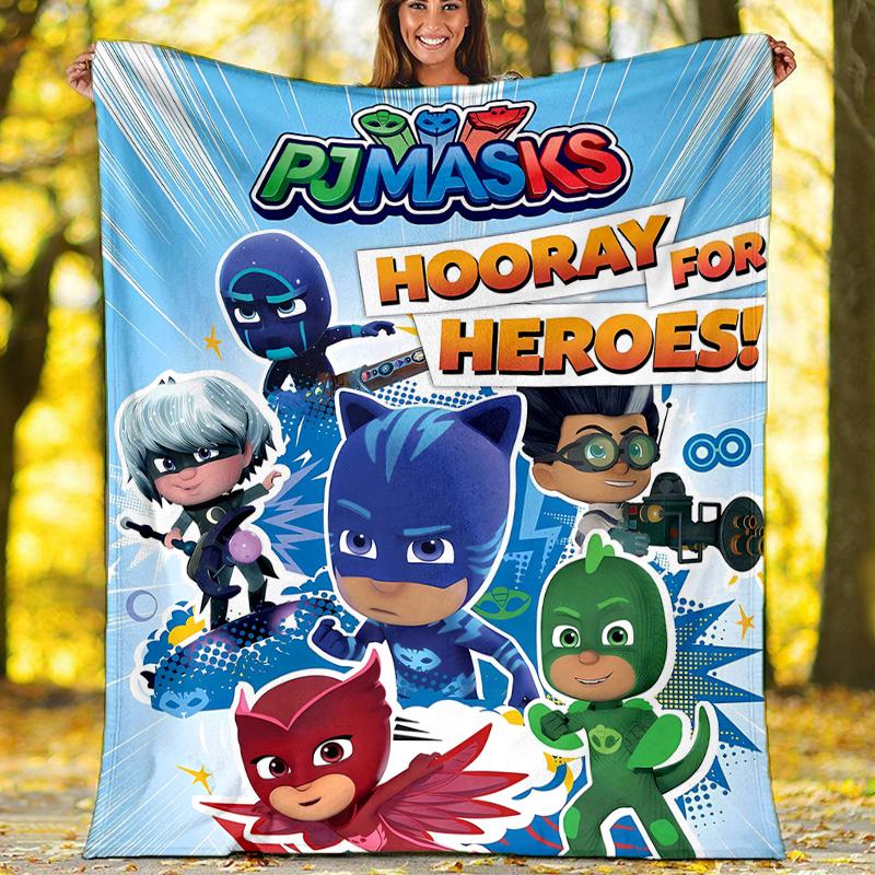 1pc PJ Marks1 Theme Blanket - Digital Print, Polyester, Cozy for All Seasons, Perfect for Outdoor, Camping, and Travel