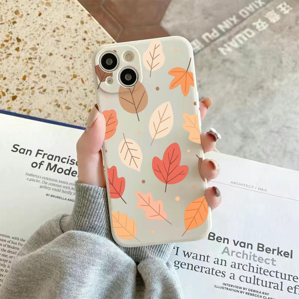 Autumn Leaves Pattern Soft TPU Phone Case for Xiaomi Redmi Note 14 13 12 11 10 9 8 7 Pro Shockproof Anti-Slip Cover