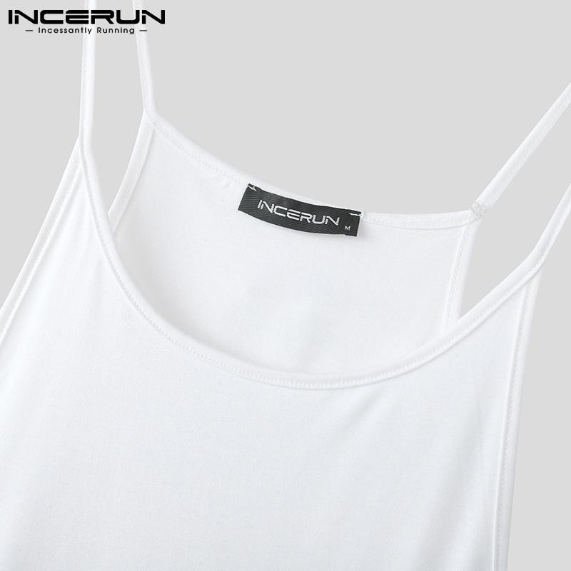 INCERUN Summer Men U Neck Sling Sleeveless Casual Loose Tank Tops Camisole