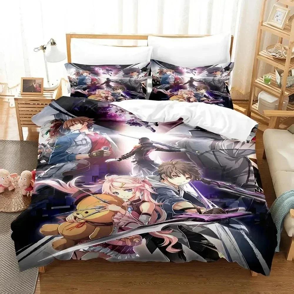 Legend of Heroes Bedding Set Duvet Cover Bed Set Quilt Cover Pillowcase Comforter King Queen Size Boys Adult Bedding Set A