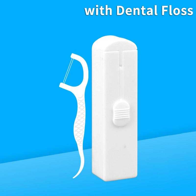 

Automatic Dental Floss Storage Protable Floss Picks Dispenser Box Fruit Flavored Toothpicks Double-Line Teeth Cleaning Tool 5Pcs білий
