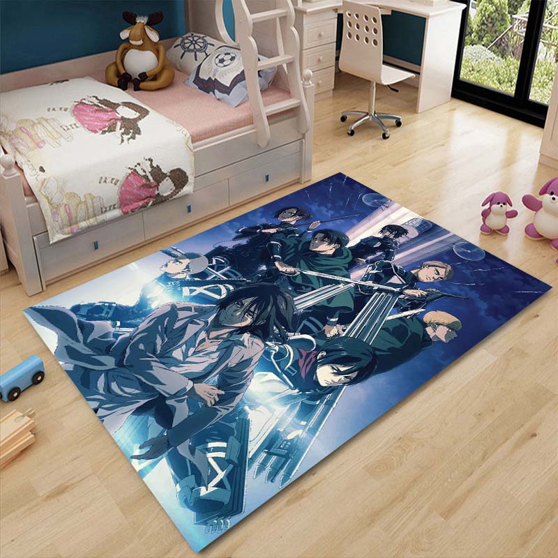 

Противоскользящий коврик с 3D-принтом «Атака Титанов» в стиле аниме, мягкий фланелевый большой ковер и ковер 160cm x 200cm