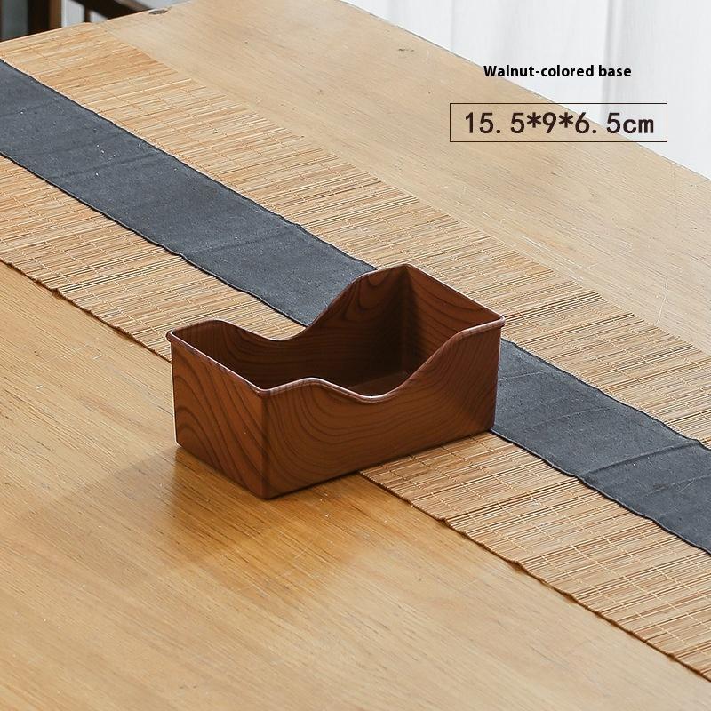 1/2Pcs Japanese Imitation Wood Grain Snack Dish Food Grade Pp Material Vegetable Dish Fruit Dish Kitchen Bowl Dish Dinnerware