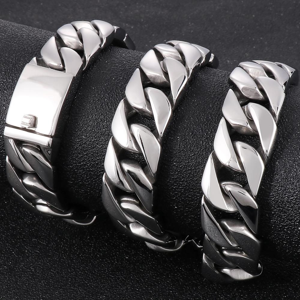Klasický chokrový náhrdelník pro muže, šířka 20 mm, nerezová ocel, kubánský článkový řetízek, náhrdelníky pro muže, leštěné, hip hop, rapper, šperky, dárky