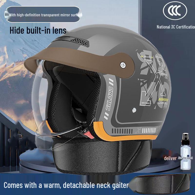 Unisex 3C Certified Electric Scooter Helmet with Hidden Visor – All-Season, Winter-Ready, Men’s and Women’s Safety Protection.