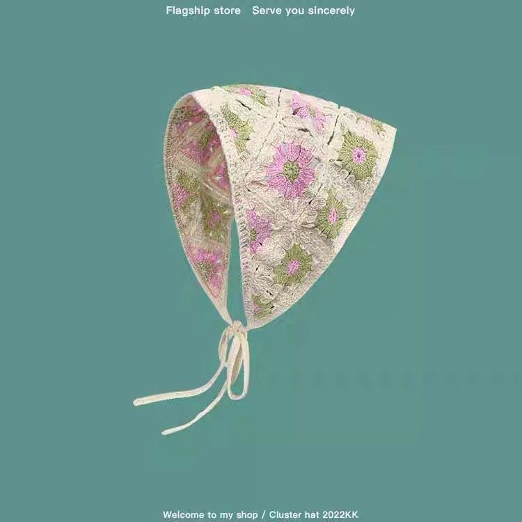 

Корейский милый ручной работы крючком полый треугольный ободок полотенце для женщин весна и лето путешествия литературный фото шарф для волос