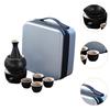 Ceramic Sake Set Cups with Warmer Warming Bowl Creative with Travel Bag Sake Bottle 4 Cups Wine Decanter Ceramic Drinkware