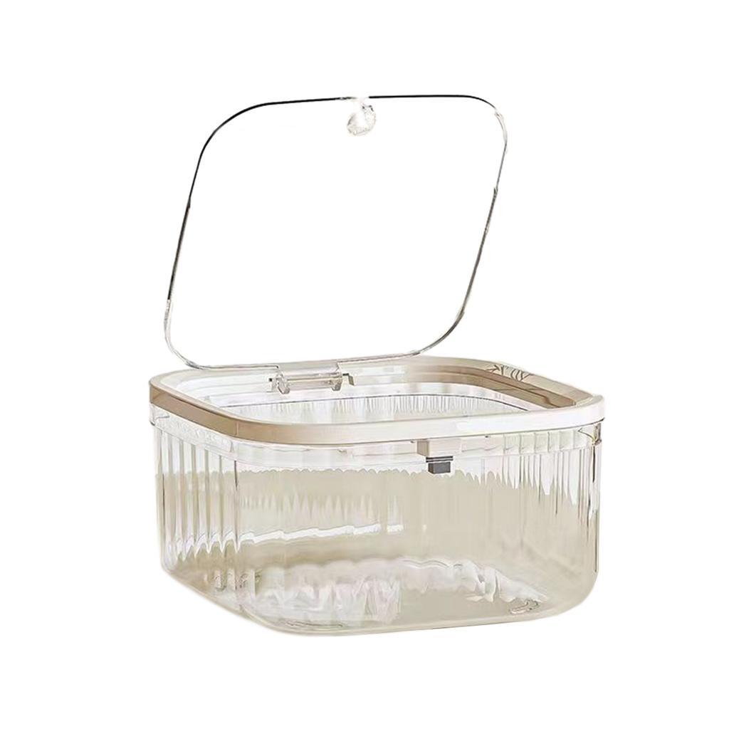 Press Type Mini Desktop Trash Can Transparent High Beauty Desktop Paper Basket Household Student Dormitory Storage Bucket