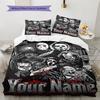 Name Custom Horror Themed Pattern Bedding Set Quilt Cover Pillowcase Home Decor Gift (1 * duvet cover + 2 * pillowcase, without core)