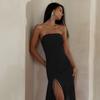 Jy22182 Dress Summer New Tassel Sexy Tube Top Split Dress Women