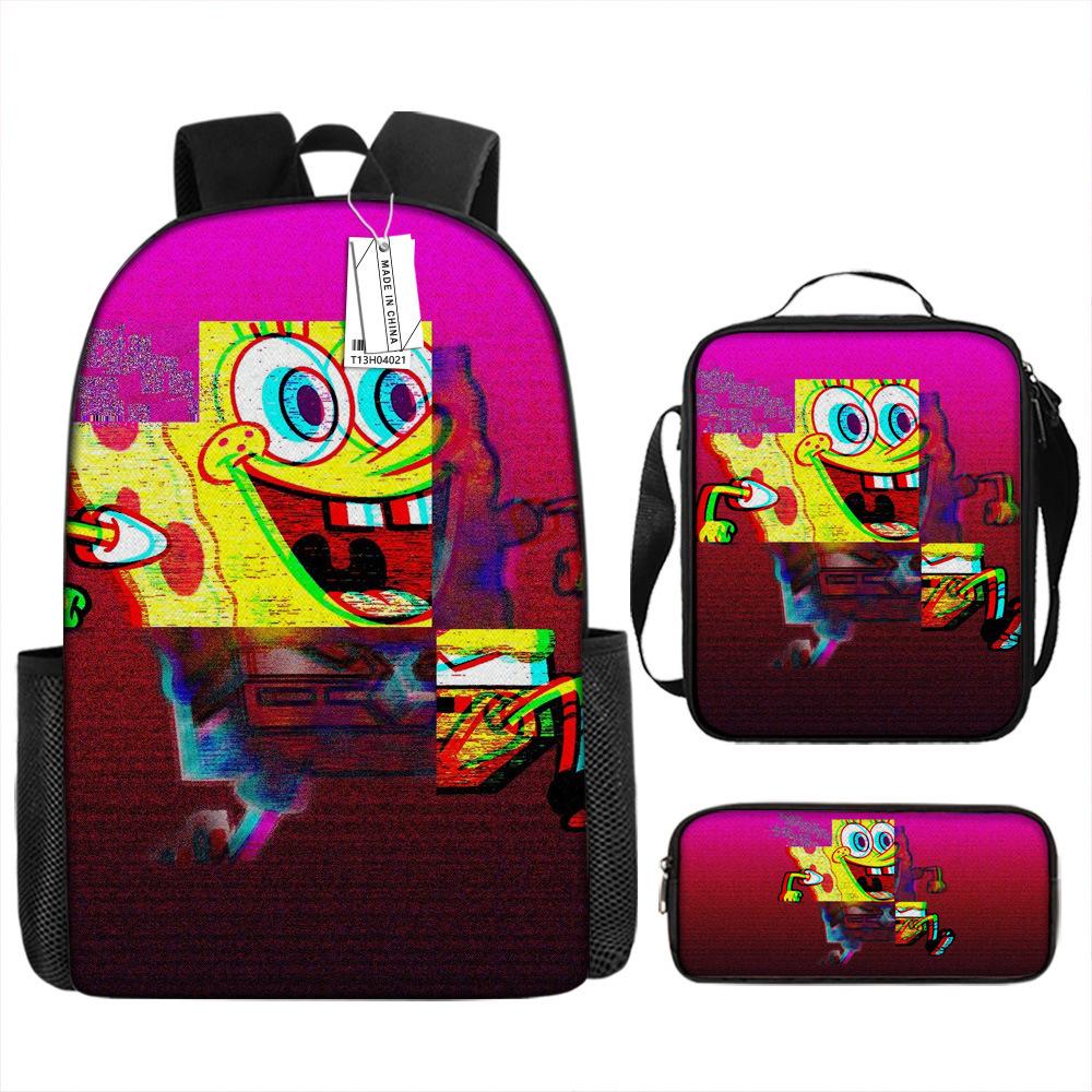 Spongebob Squarepants Children'S School Bag Male And Female Students Backpack Kindergarten Cute Cartoon Backpack Pencil Bag