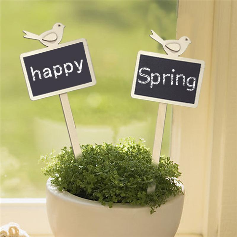 10PCS Blackboard Set DIY Christmas Floral Decoration Message Board Wooden Craft Home Decor Insert Card Writing Tool