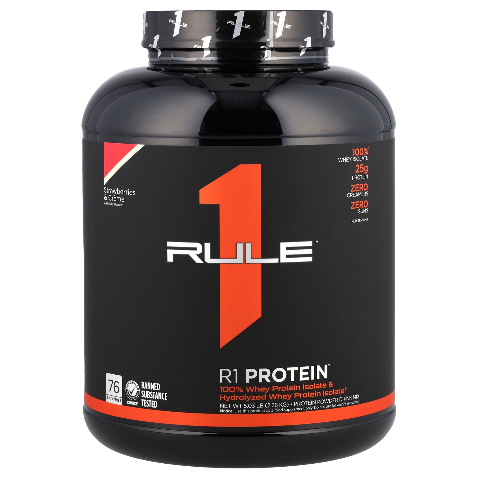 

R1 Protein Powder Drink Mix, Strawberries & Cream, 2.28Kg(5.03Lbs)