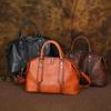 Johnature Vintage Genuine Leather Handbag High Capacity Casual Tote Solid Color Versatile Women's Shoulder Bag