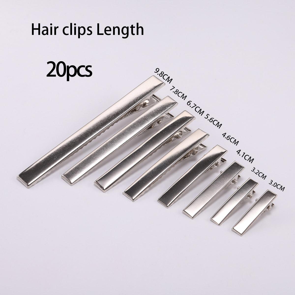 

20/50Pcs/lot 30-55mm Metal Flat Single Prong Alligator Hairpin Clip Blank Setting Base For DIY Hair Clip Jewelry Making Supplies 3.2cm