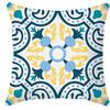 Home Decor Exquisite Blue-Yellow Patterned Throw Pillow Covers Pattern Cushion Cover Suitable For Sofa Bedroom Car Pillow Cover