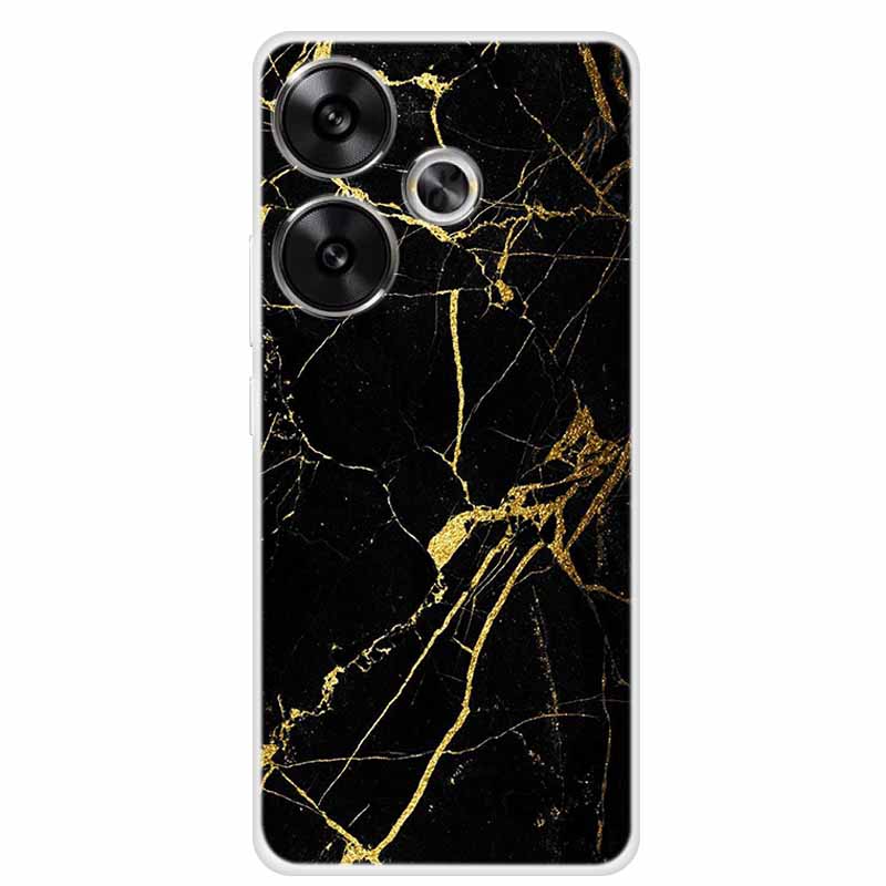 Marble Soft Phone Case For Poco F6 Transparent Case Silicone TPU Cover Funda Para Shield Clear Case for Xiaomi Poco F6 F 6 Pro