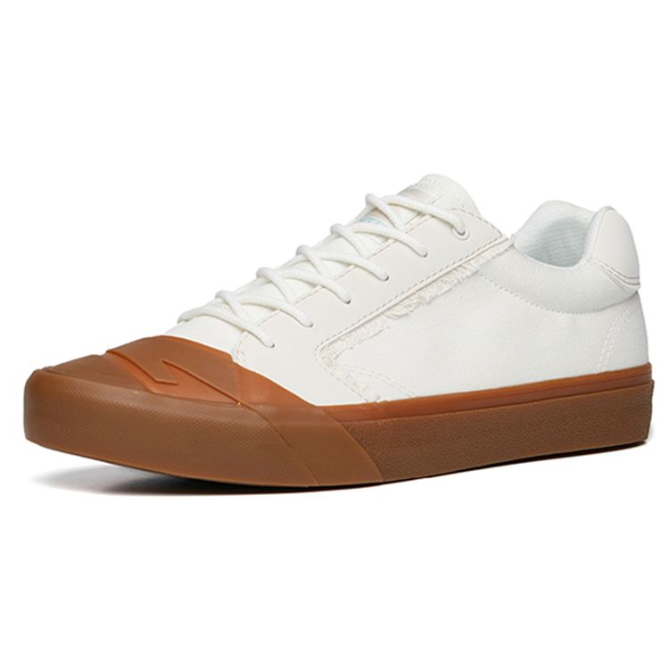 Anta Serie Lifestyle Zapatillas de Lona de Caña Baja Antideslizantes Resistentes al Desgaste para Hombre Zapatillas Blancas Marrones 112228077S-4