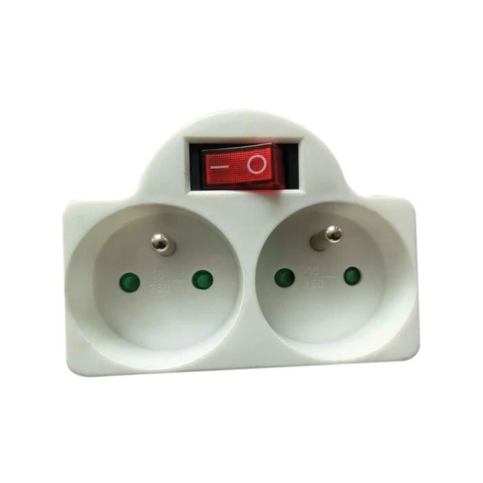 

Fiche biplite avec interrupteur - DHOME - DHOME - 2 вильоти - 3500 Вт - Захист enfant