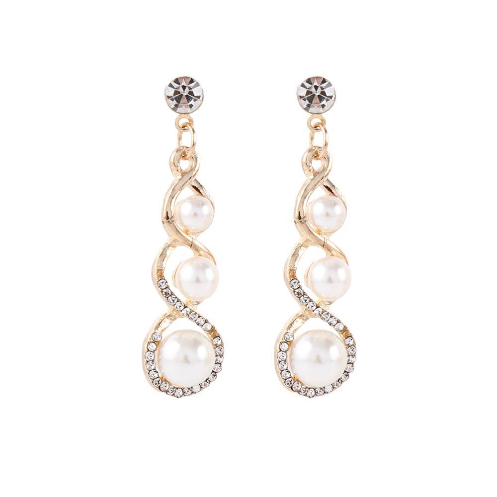 Angel Teardrop Accessories Cubic Zirconia Rhinestone Pendant Necklace Dangle Earrings Jewelry Set