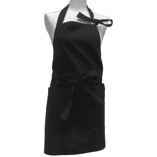 Basic Standard Apron for Kids, Stylish, Plain, Simple, Durable Canvas, 10oz, Boys and Girls, Approximately 120-140cm, Black