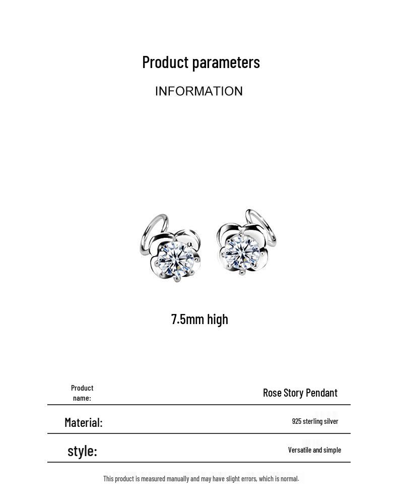 S925 Sterling Silver Rose Stud Earrings for Girls - 2025 Niche Design, Exquisite and Versatile Gift for Girlfriend.