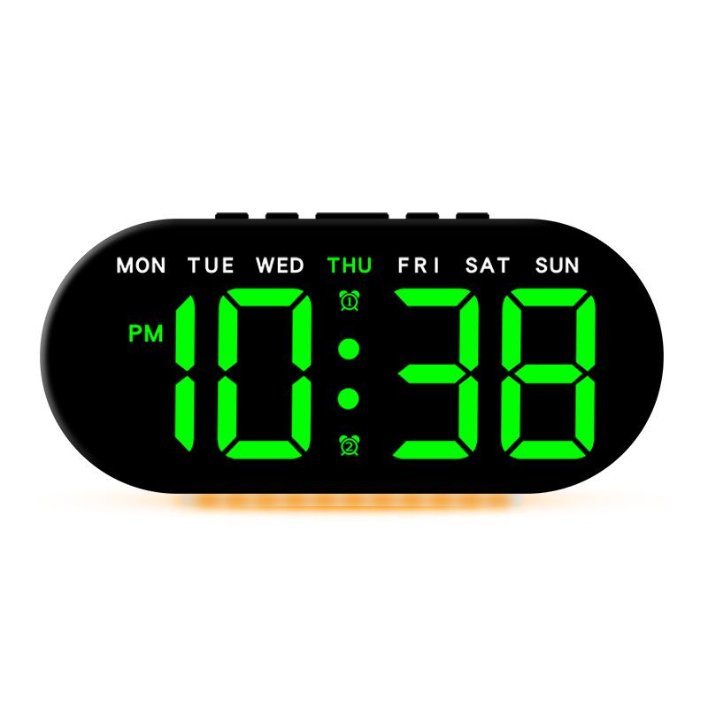 Digital Alarm Clock with Mood Light 2 Alarms Snooze Table Clock 4 Levels Brightness USB Output Charge Port 12/24H LED Clock