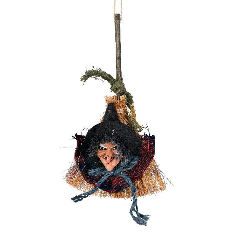 Halloween-Hexen-Requisite mit Besen Hexen-Anhänger Halloween-Dekoration Gruselige Halloween-Hexen-Anhänger Hängender Besen für Festlich für A