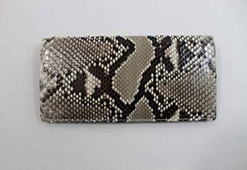 [High-end Kimono Store] [Top-Quality Python] Single-Piece Leather, Double-Sided Snakeskin Python Wallet, Long Wallet for Men and Women, Diamond