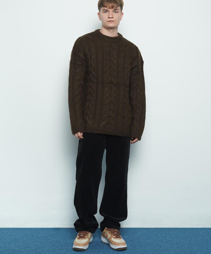 THE-ABON M508 Corduroy Wide Pants Black