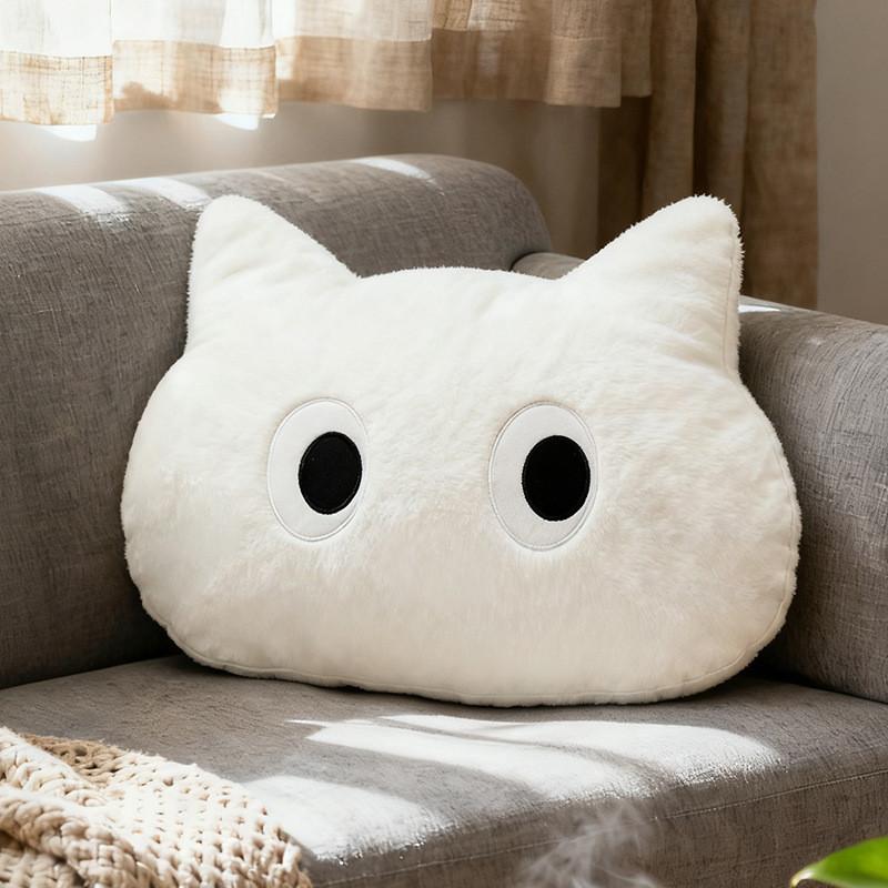 Fluffy Cat Throw Pillow With Pp Cotton Filling For Kids And Babies