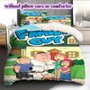 Family Guy Character Pattern Bedding Quilt Set Quilt Cover Pillowcase Home Decoration Birthday Gift (1*duvet Cover+ 2*pillowcase, Without Core)