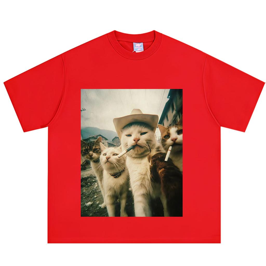 Funny Cat Meme Tshirt Unisex Unisex Hiphop Punk Tshirts Shortsleeved Fashion Loose Casual Cotton Summer Oversized Tshirts
