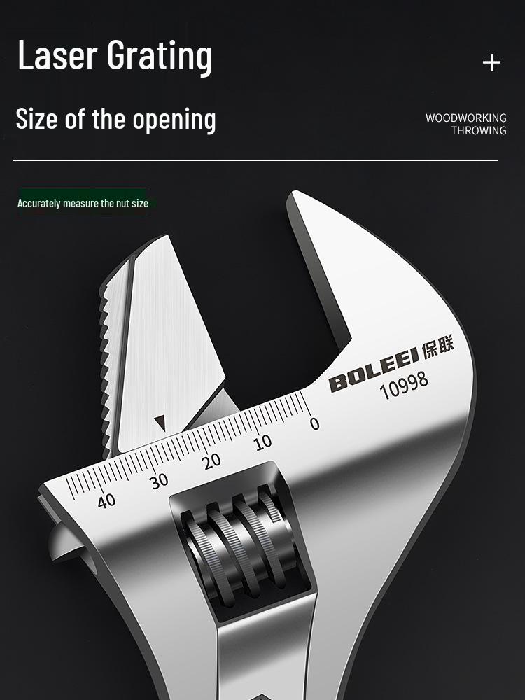 Universal Adjustable Wrench Tool Set with Large Opening - Multifunctional Pipe and Small Wrench