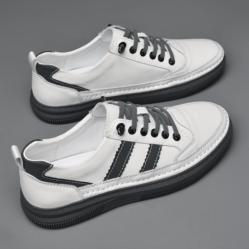 2025 New Men's Board Shoes British Leather Surface One-pedal Lazy Shoes Versatile Casual Driving Men's Shoes