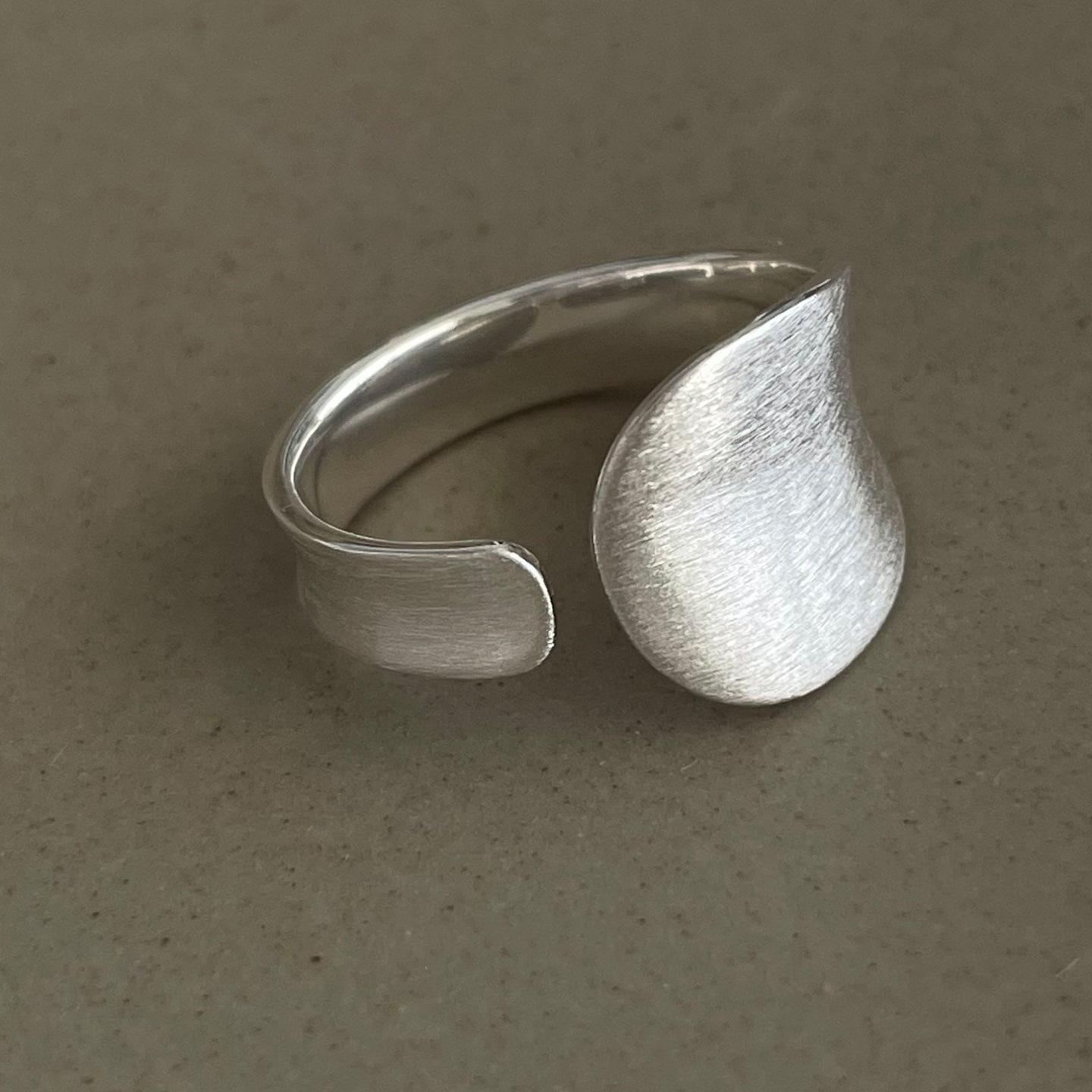 Women s Geometric Irregular Brushed Texture Adjustable Hip Hop Ring Open Adjustable