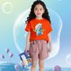 Labubu Printed T-shirt for Girls Summer Korean Cartoon Pattern Round Neck Short Sleeved Popular Children's Top