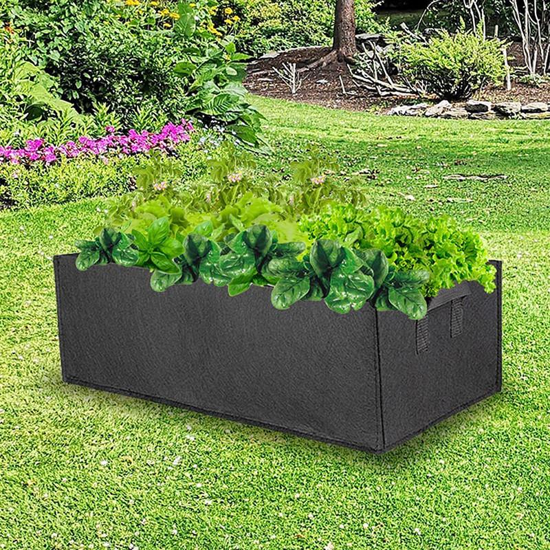 2/3 buc Sac de Cultivare din Feutru Dreptunghiular Strat de Grădină Jardiniere de Flori Plante Legume Ghiveci de Pepinieră Container de Plantare