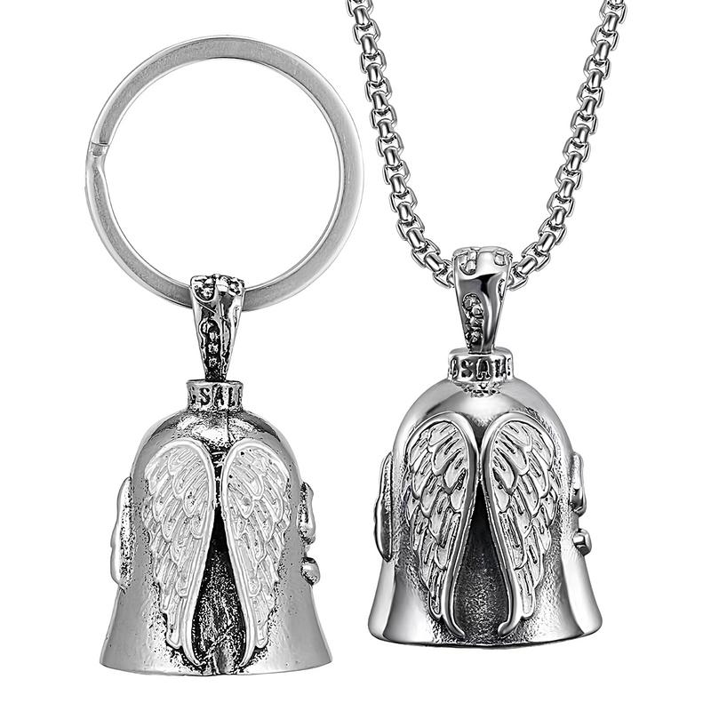 Motorrad Engel Flügel Glockenanhänger Engelsflügel Motorradfahren Glocke Tragbar Motorrad Hängen Fahrglocke Deko-Zubehör