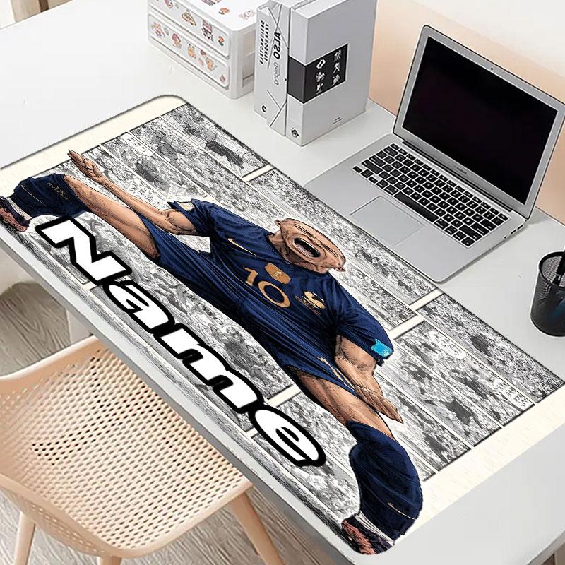 Benutzerdefinierter Name Personalisiertes Kylian Mbappe Muster Mauspade, Laptop PC Schreibtischmatte, Dekorative Schreibtischmatte für Zuhause Tastaturpad Geschenk