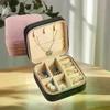 Reisbare Draagbare Fluwelen Sieradendoos Voor Dames; Opbergkoffer voor Ketting, Ring, Oorbellen; Rits Vierkante Organizer Houder