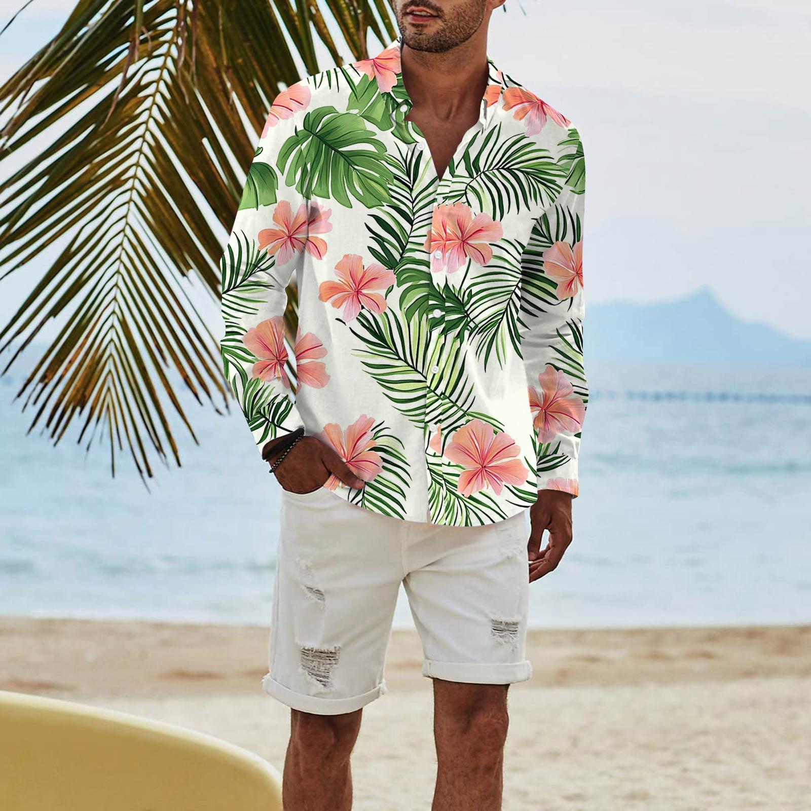 

Мужская модная повседневная футболка с длинным рукавом и принтом на пуговицах, рубашка обычного кроя XL